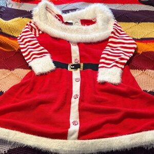 Red and White Striped Santa Dress